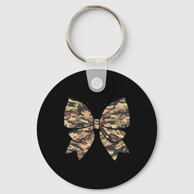 Butterfly Bow Girls Women Camo Coquette Bow Anka H Nyckelring (Framsida)