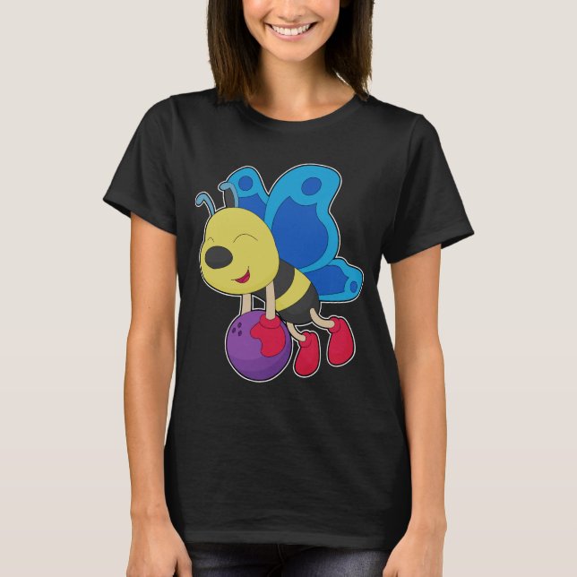 Butterfly Bowling Bowling ball T Shirt (Framsida)