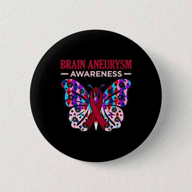Butterfly Brain Aneurysm Awareness Månadsstöd G Knapp (Framsida)