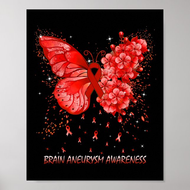 Butterfly Brain Aneurysm Awareness Ribbon Poster (Framsidan)
