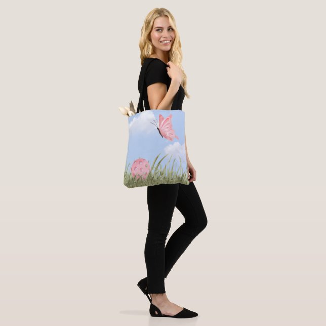 Butterfly Breeze Pickleball Tote Bag Tygkasse (På modell)