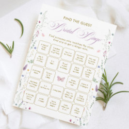 Butterfly Bridal Shower Find the Guest Bingo Game  Inbjudningar
