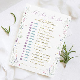 Butterfly Bridal Shower He Said She Said Game Card Inbjudningar