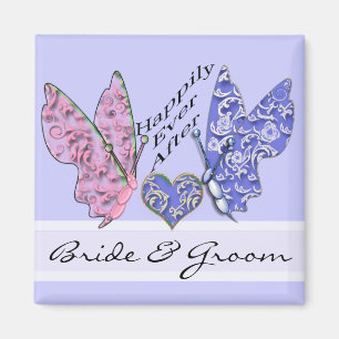 Butterfly Bride & Groom Bröllop Magnet