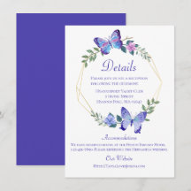 Butterfly Bröllop Details Butterflies Blue Blommig