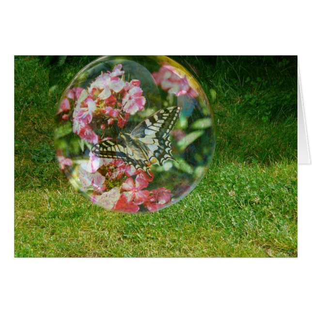 Butterfly Bubble Hälsningskort (Framsidan Horizontal)
