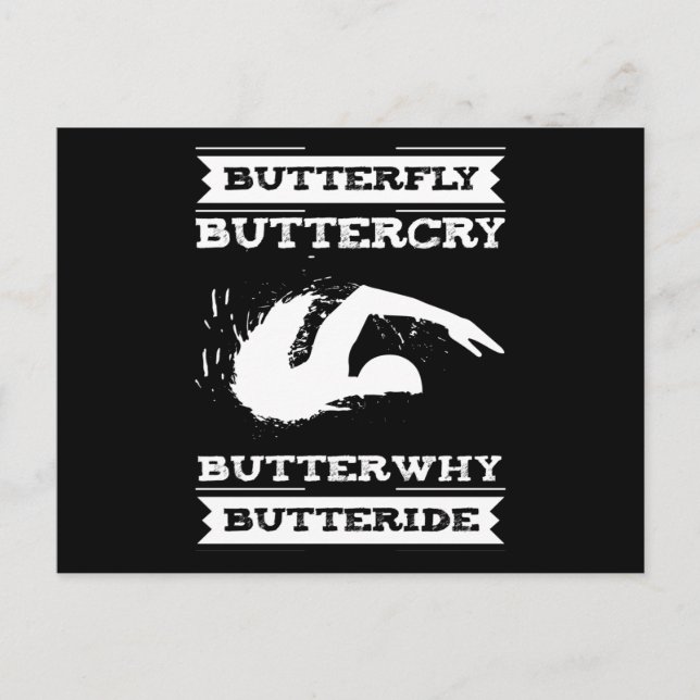 Butterfly Butterjet ButterVarför - Swimmer Design Vykort (Framsida)