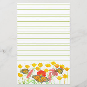 Butterfly California Poppies WildblomGarden Brevpapper