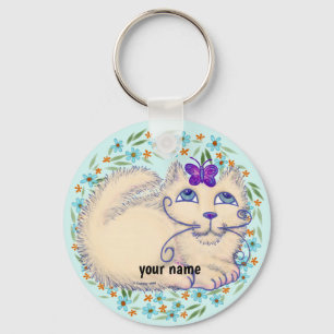 Butterfly Cat Nyckelring