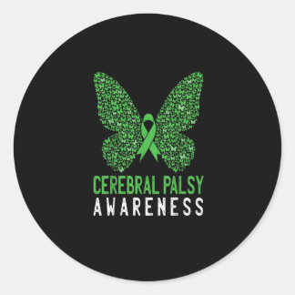 Butterfly Cerebral Palsy Awareness Green Ribbon Runt Klistermärke