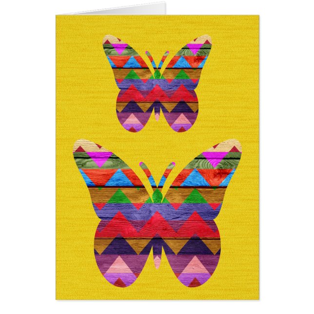 Butterfly Chevron Mönster Hälsningskort (Framsidan)