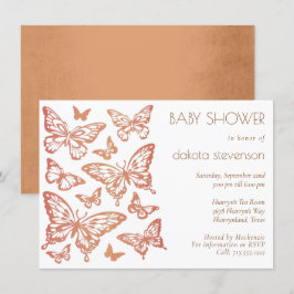 Butterfly Chic Baby Shower | Skadad Orange Inbjudningar