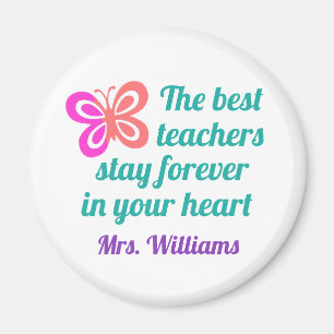 Butterfly-citat för Cute Best Teacher-utvärdering Magnet