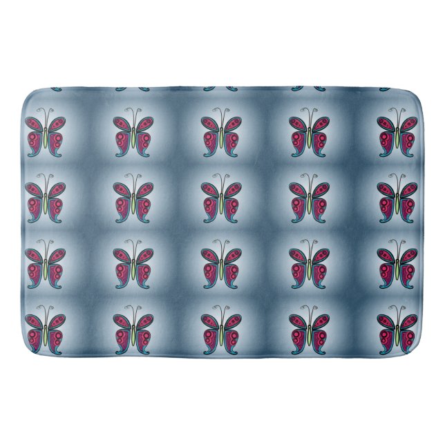 Butterfly Classic Round Sticker Ceramic Ornament Badrumsmatta (Framsidan)