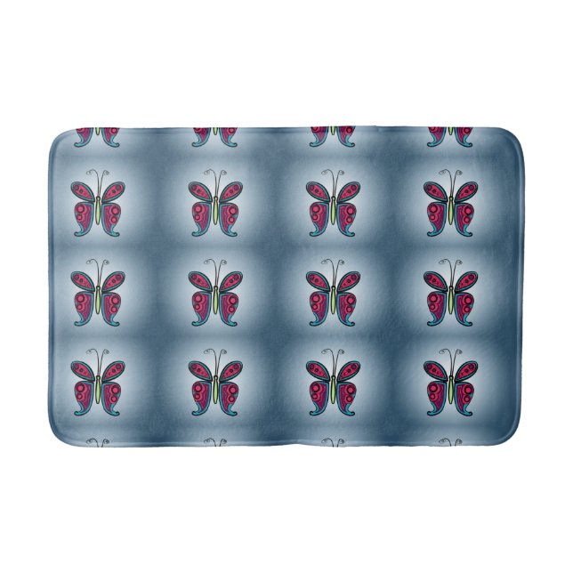 Butterfly Classic Round Sticker Ceramic Ornament Badrumsmatta (Framsidan)