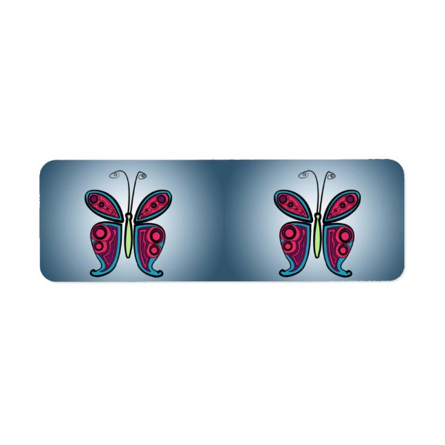 Butterfly Classic Round Sticker Returadress Etikett (Framsidan)