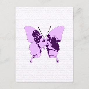 Butterfly Collage Cameo Vykort