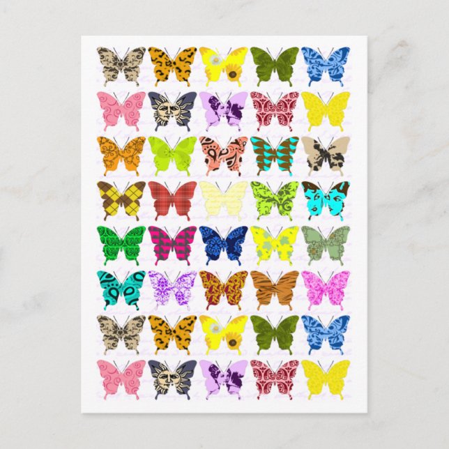 Butterfly Collage Vykort (Framsida)
