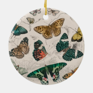 Butterfly Collection Antique Butterflies Julgransprydnad Keramik