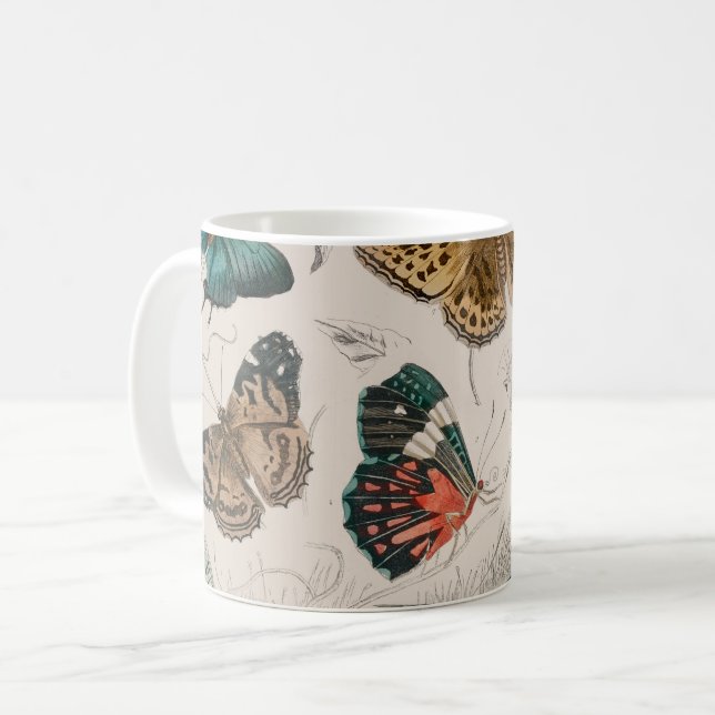 Butterfly Collection Antique Butterflies Kaffemugg (Framsida vänster)