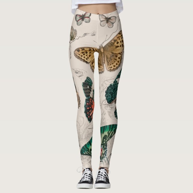 Butterfly Collection Antique Butterflies Leggings (Framsida)