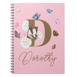 Butterfly Colorful Blommigt Personlig Gift Anteckningsbok