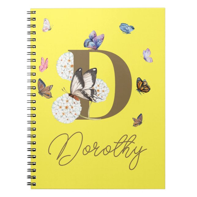 Butterfly Colorful Blommigt Personlig Gift Anteckningsbok (Framsidan)
