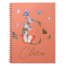 Butterfly Colorful Blommigt Personlig Gift Anteckningsbok