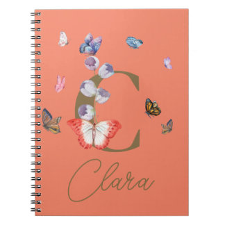 Butterfly Colorful Blommigt Personlig Gift Anteckningsbok