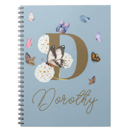 Butterfly Colorful Blommigt Personlig Gift Anteckningsbok