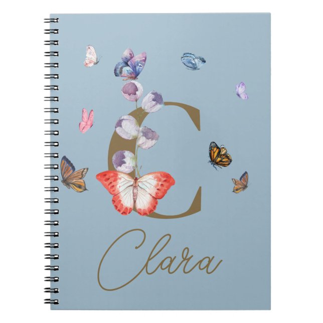 Butterfly Colorful Blommigt Personlig Gift Anteckningsbok (Framsidan)