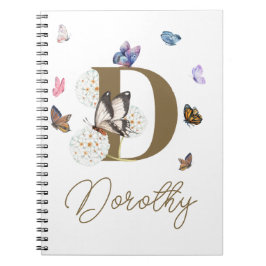 Butterfly Colorful Blommigt Personlig Gift Anteckningsbok