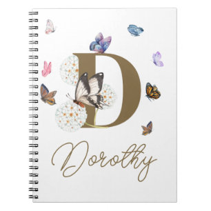 Butterfly Colorful Blommigt Personlig Gift Anteckningsbok