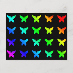 Butterfly Colorful Rainbow Färg Cute Butterflies Vykort