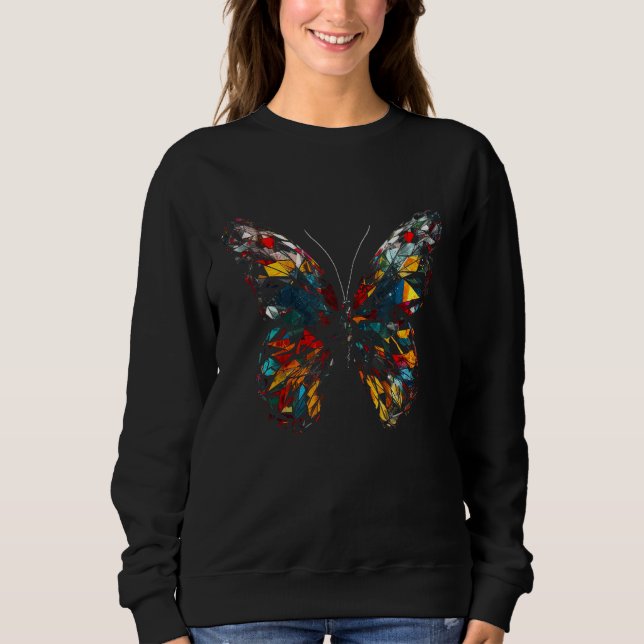 Butterfly Colourful Polygon  Animal Butterfly T Shirt (Framsida)