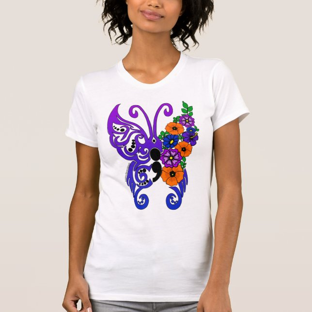 Butterfly, CRPS, Bipolar, Fibro, OA...Becky T Shirt (Framsida)