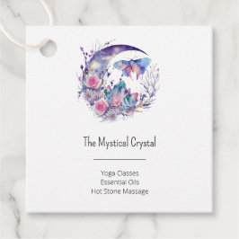 Butterfly Crystals Crescent Måne Flowers Andlig Gåvor Etiketter