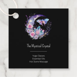 Butterfly Crystals Crescent Måne Flowers Andlig Gåvor Etiketter