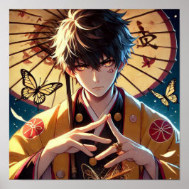 Butterfly Curse: Flame-Eyed Warrior Anime blir But Poster