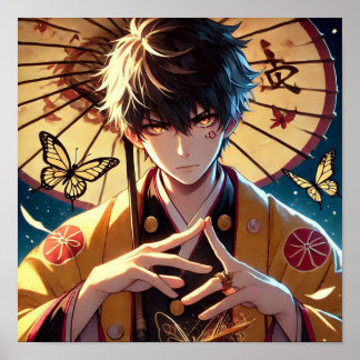 Butterfly Curse: Flame-Eyed Warrior Anime blir But Poster