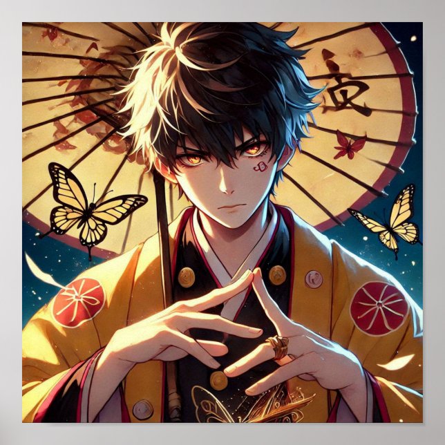 Butterfly Curse: Flame-Eyed Warrior Anime blir But Poster (Framsidan)