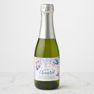 Butterfly Custom Mini Vin Champagne Label