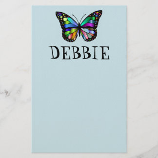 BUTTERFLY CUSTOM NAME STATIONARY BREVPAPPER