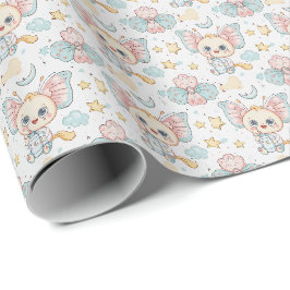 Butterfly Cute Baby Pastel Watercolor Mönster Presentpapper