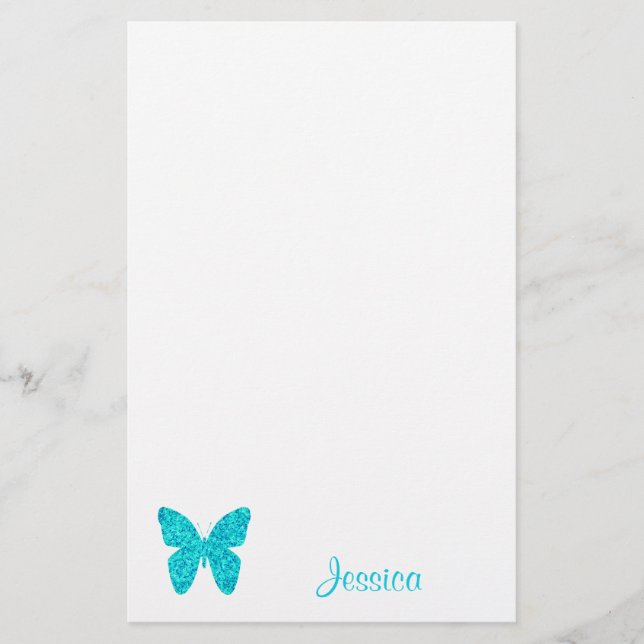 Butterfly Cute Personlig Girly Namn  Brevpapper (Framsida)