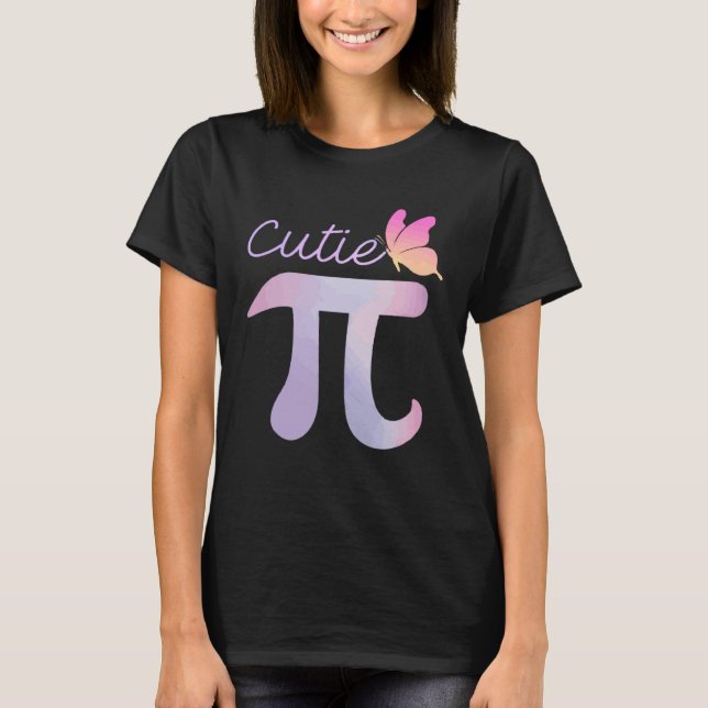 Butterfly Cutie Pie National Pi Day Pi Symbol Math T Shirt (Framsida)