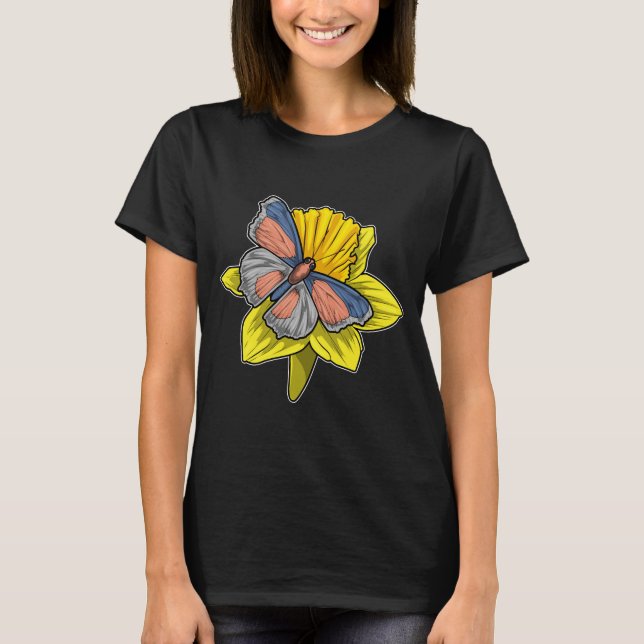 Butterfly Daffodil T Shirt (Framsida)