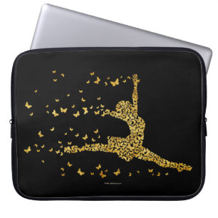 Butterfly Dancer (guld) Laptop sleeve