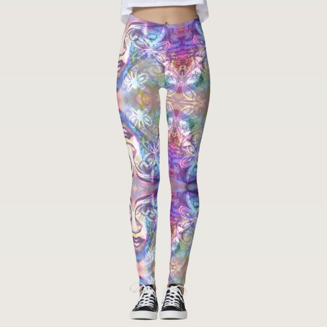 Butterfly Daydröm Art Print Leggings (Framsida)