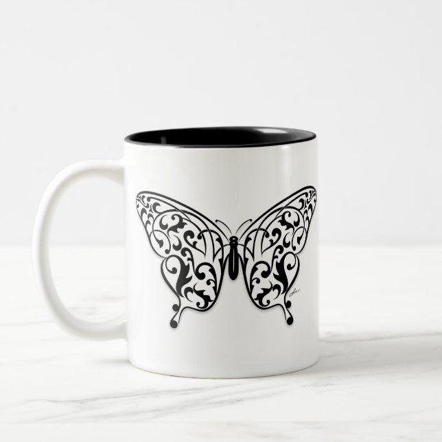 Butterfly_Design Två-Tonad Mugg (Vänster)